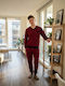 Relax Anatomic Sommer Herrenpyjama Burgundisch