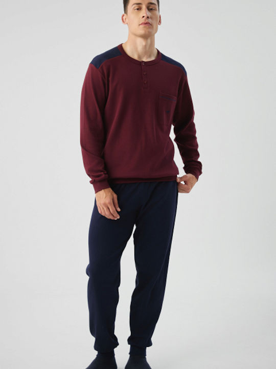 Minerva Bull Punto Di Roma Summer Men's Pyjamas Burgundy