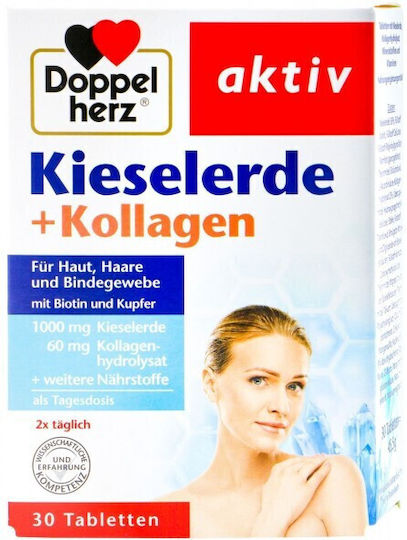 Doppelherz Silica + Collagen Supplement for Healthy Hair & Skin 30 Pieces