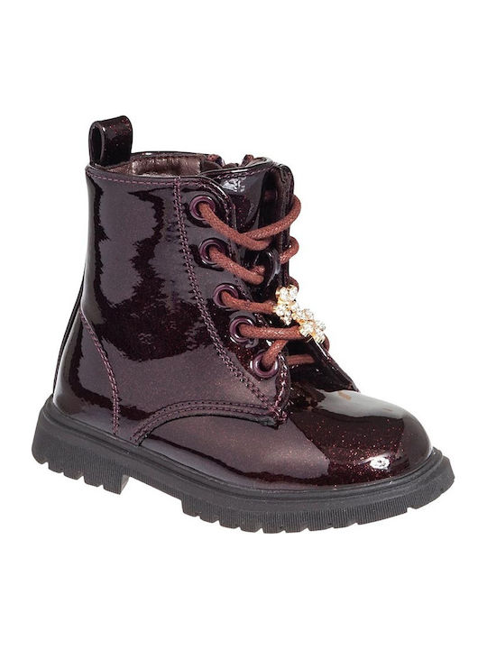 Adam's Shoes Детски кубинки от лакова кожа с вр...