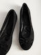 Wildleder Damen Ballerinas Schwarz