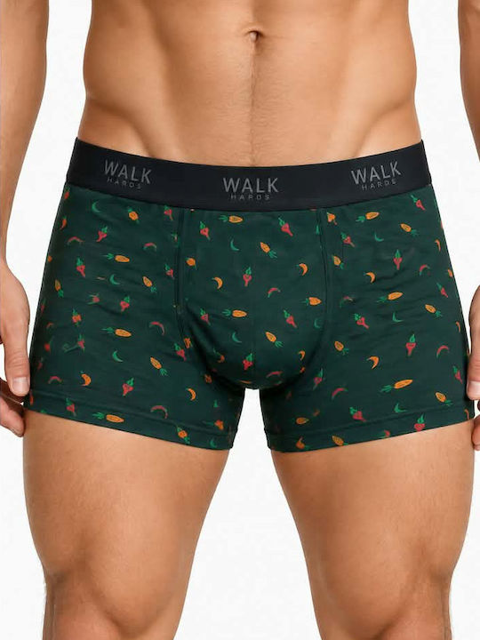 Walk Herren Boxershorts Grün mit Mustern