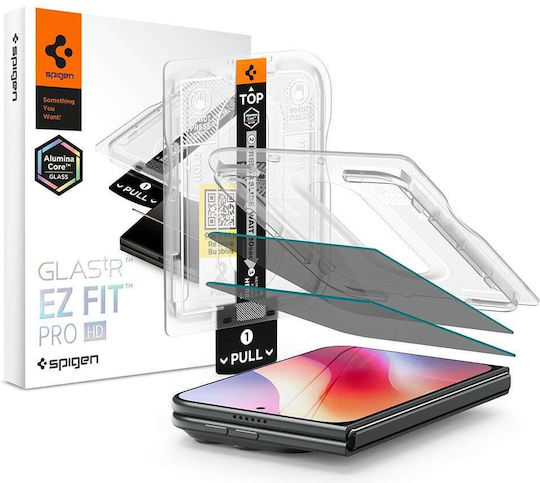 Tempered Glass Iphone Duo Spigen Glas.tr Ez Fit Pro Hd Privacy Aluminacore Антидраскателно стъкло за защита на поверителността за външен екран 2 Бройки Agl12015