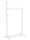 HomCom Cu Roți Rack pentru Îmbrăcăminte de Podea din Metal Albă 4.5cm