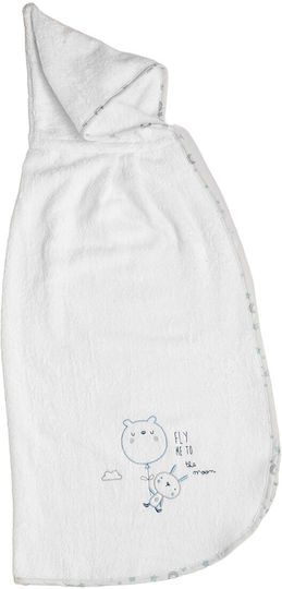 O Kosmos tou Morou Baby Bath Towel with Hood Light Blue 85x95cm