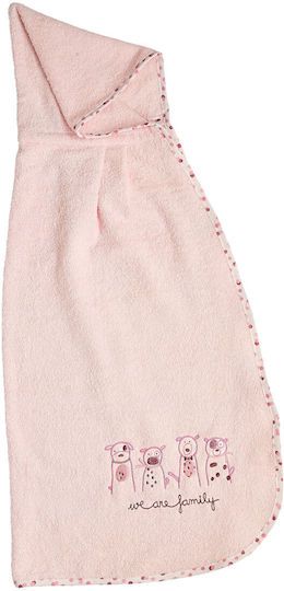 O Kosmos tou Morou Baby Hooded Towel Pink 85x95cm
