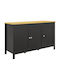 Storage Cabinet Made of Metal & Wood L120xW40xH70cm