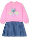 Girls Dress Tulle Pink With Blue