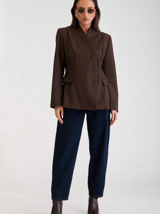 Decoro Women's Blazer Dark Brown