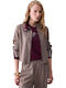 Liu Jo Short Women's Blazer Brown Rust Stripe