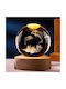 Декоративно Осветително Тяло Схема Делфини Дървена Основа Топло Бяло Crystal Ball 3x3см