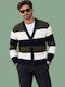 Herren Gestrickte Fleecejacke mit Buttons Marineblau