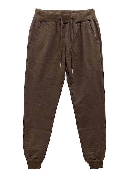 Ansin Ansin Damen Jogginghose mit Gummibund Braun