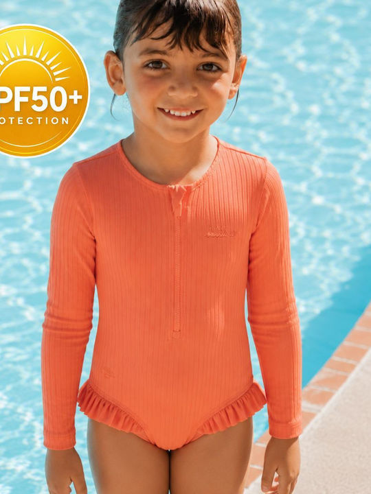 Swim Essentials Παιδικό Μαγιό Ολόσωμο με Μακρύ Μανίκι Pink Bay