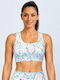 Women's Athletic Sports Bra Rainbow Light with Light Padding