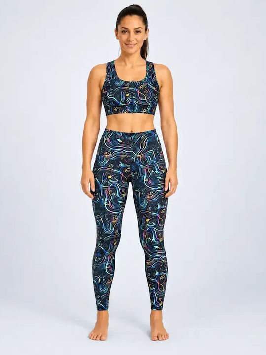 Training Women's Set with Full-Length Leggings High Waist Rainbow Night