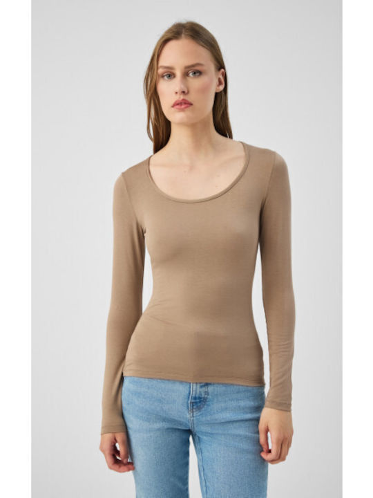 Minerva Fimelle Long Sleeve Mocha Women's Under...
