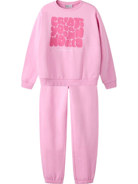 Name It Kids Sweatpants Set With Top Bonbon Pink
