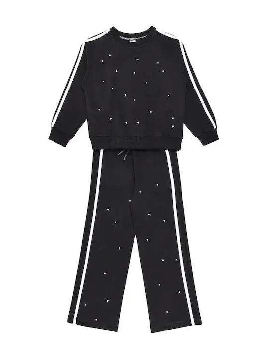 Sprint Kids Sweatpants Set With Top Black 2 Pieces