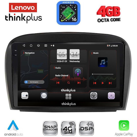 Lenovo Car Audio System for Mercedes-Benz SL 2006-2012 Bluetooth USB WiFi GPS Apple CarPlay Android Auto with 9" Touch Screen