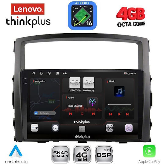 Lenovo Car Audio System for Mitsubishi Pajero 2006-2013 Bluetooth USB WiFi GPS Apple CarPlay Android Auto with 9" Touch Screen