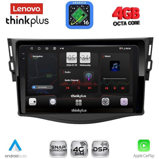 Lenovo Car Audio System for Toyota RAV 4 2006-2012 Bluetooth USB WiFi GPS Apple CarPlay Android Auto with 9" Touch Screen