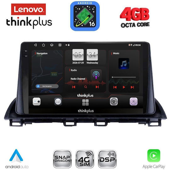 Lenovo Car Audio System for Mazda 3 2014-2019 Bluetooth USB WiFi GPS Apple CarPlay Android Auto with 9" Touch Screen