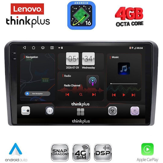 Lenovo Car Audio System for Nissan Primera 2001-2008 (Bluetooth/USB/WiFi/GPS/Apple CarPlay/Android Auto) with 9" Touch Screen