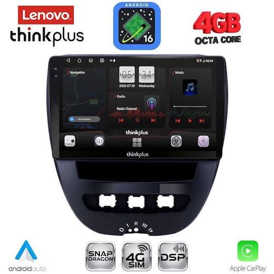 Lenovo Car Audio System for Toyota Aygo 2005-2014 Bluetooth USB WiFi GPS Apple CarPlay Android Auto with 10" Touch Screen