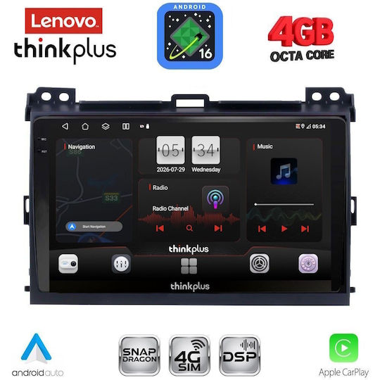 Lenovo Автомобилна Аудио Система За Toyota Land Cruiser 2002-2008 Bluetooth USB Вграден Wi-Fi GPS Apple CarPlay Android Auto С Touch Screen 9"