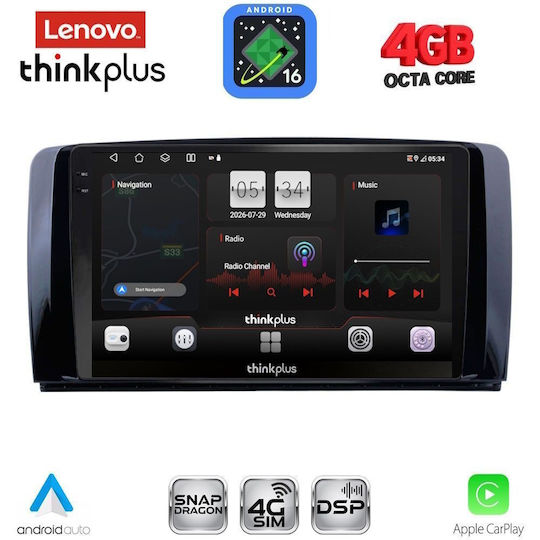 Lenovo Car Audio System for Mercedes-Benz R-Class 2006-2015 Bluetooth USB WiFi GPS Apple CarPlay Android Auto with 9" Touch Screen
