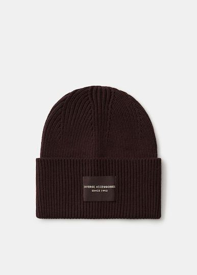 Beanie Unisex Σκούφος Πλεκτός σε Καφέ χρώμα