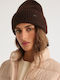 Beanie Unisex Σκούφος Πλεκτός σε Καφέ χρώμα
