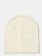 Beanie Unisex Σκούφος Πλεκτός σε Λευκό χρώμα