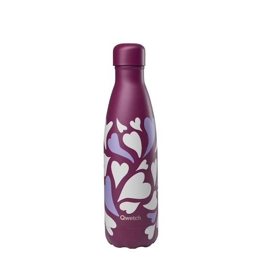 Qwetch Термос Бутилка Неръждаема Стомана Без BPA 500ml Originals Bliss Love Лилава