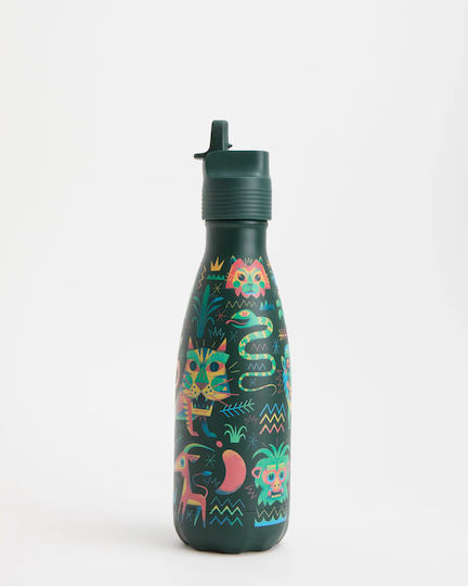 Chilly's Rostfreier Stahl Kinder Trinkflasche Thermos mit Stroh Original Kids Safari Squad 350ml