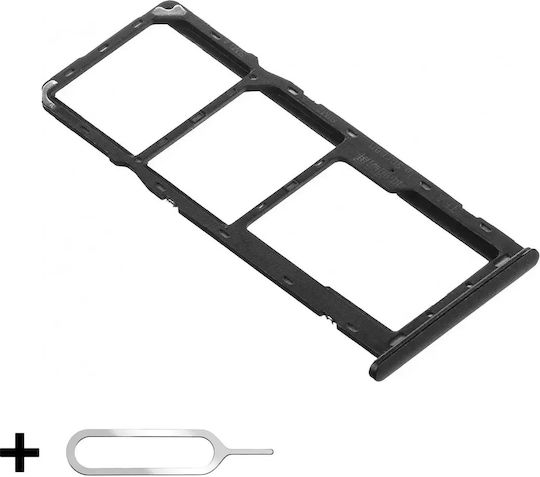 Suport Tăvi SIM Samsung Galaxy A20s A207 Dual SIM Slot Card Microsd + Cheie SIM Inclus Negru