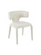 Dining Chair With Ecru Fabric Upholstery