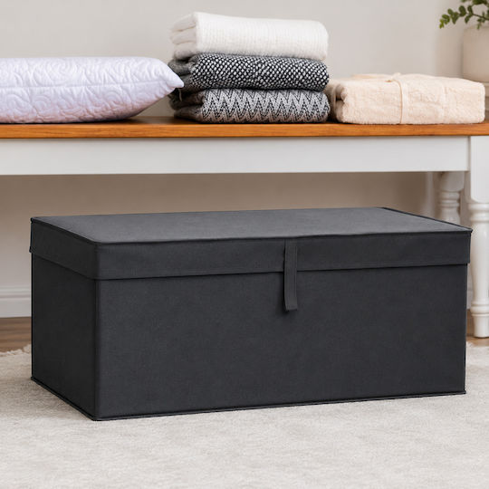 Alas Home Текстилна Кутия За Съхранение С Капак Сива 70x40x30см