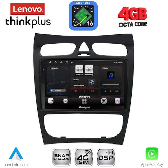 Lenovo Car Audio System for Mercedes-Benz CLK Class 2000-2004 (Bluetooth/USB/WiFi/GPS/Apple CarPlay/Android Auto) with 9" Touch Screen