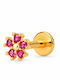Floral Piercing auriu / bordo