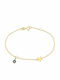 Senzio Belibasakis Kids Bracelet Chain Made of 9K Gold with Evil Eye