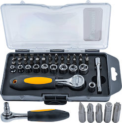 Powermat Ratschen- und Steckschlüssel-Set 1/4" 38 Stück Powermat Ratschen- und Steckschlüssel-Set 1/4" 38 Stück