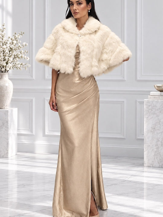 Μακριά Γυναικεία Γούνα Cream White