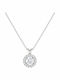 Senzio Belibasakis Rosette Necklace in 9 K White Gold with Zircon