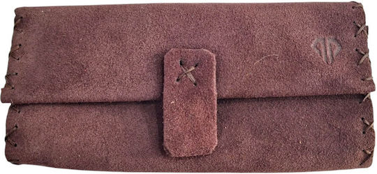 Kalliopi Silver Leder Tabaktasche Braun mit Magnetverschluss 16,5x7,5cm