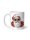 Cană Ceramica De Crăciun Moș Crăciun Cu Flori 330ml Cu Personalizare