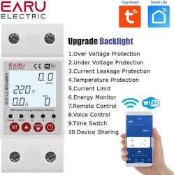Earu Kilowatt Meter for Electrical Panel Rail Single-Phase Wi-Fi Tuya Earu Kilowatt Meter for Electrical Panel Rail Single-Phase Wi-Fi Tuya