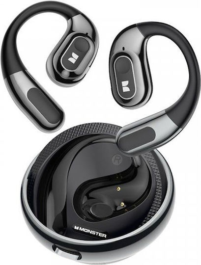 Monster AC330 Безжични слушалки Open Ear с Устойчивост на изпотяване и Калъф за зареждане Черни