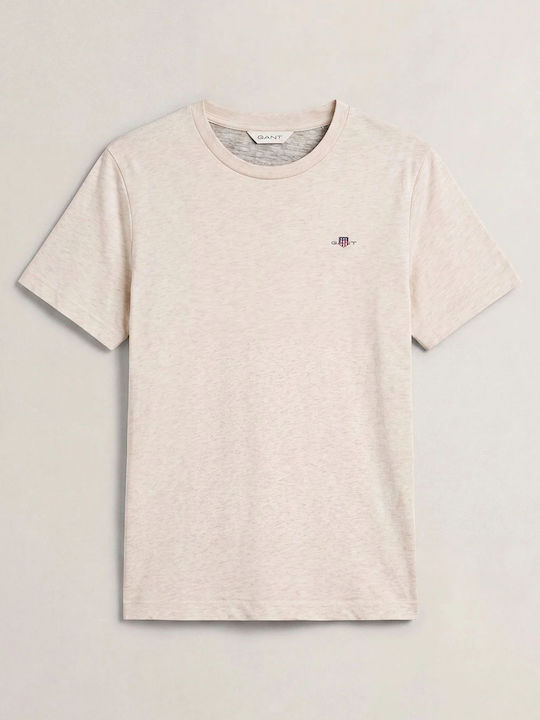 Gant Reg Shield Γυναικείο T-shirt Cream